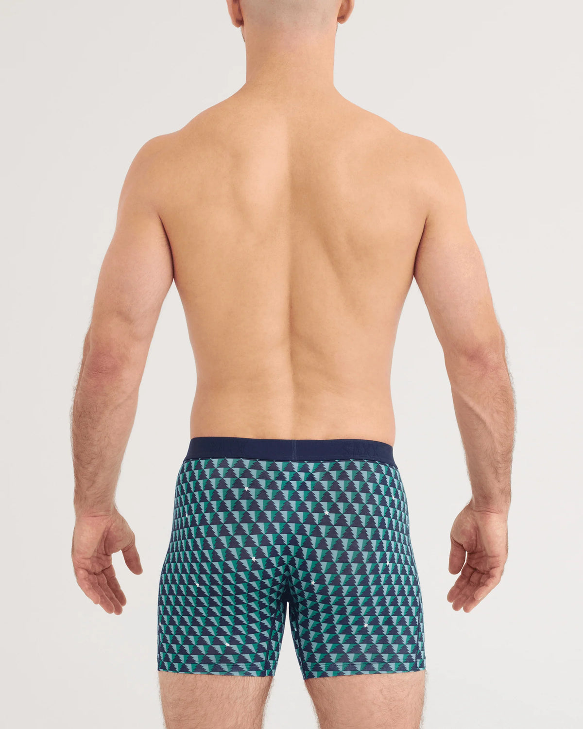 SAXX Vibe Xtra Soft Boxer Brief Tree Farm back view on model — Cloud Nine Pajamas Edmonton