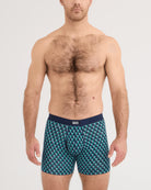 SAXX Vibe Xtra Soft Boxer Brief Tree Farm front view on model — Cloud Nine Pajamas Edmonton