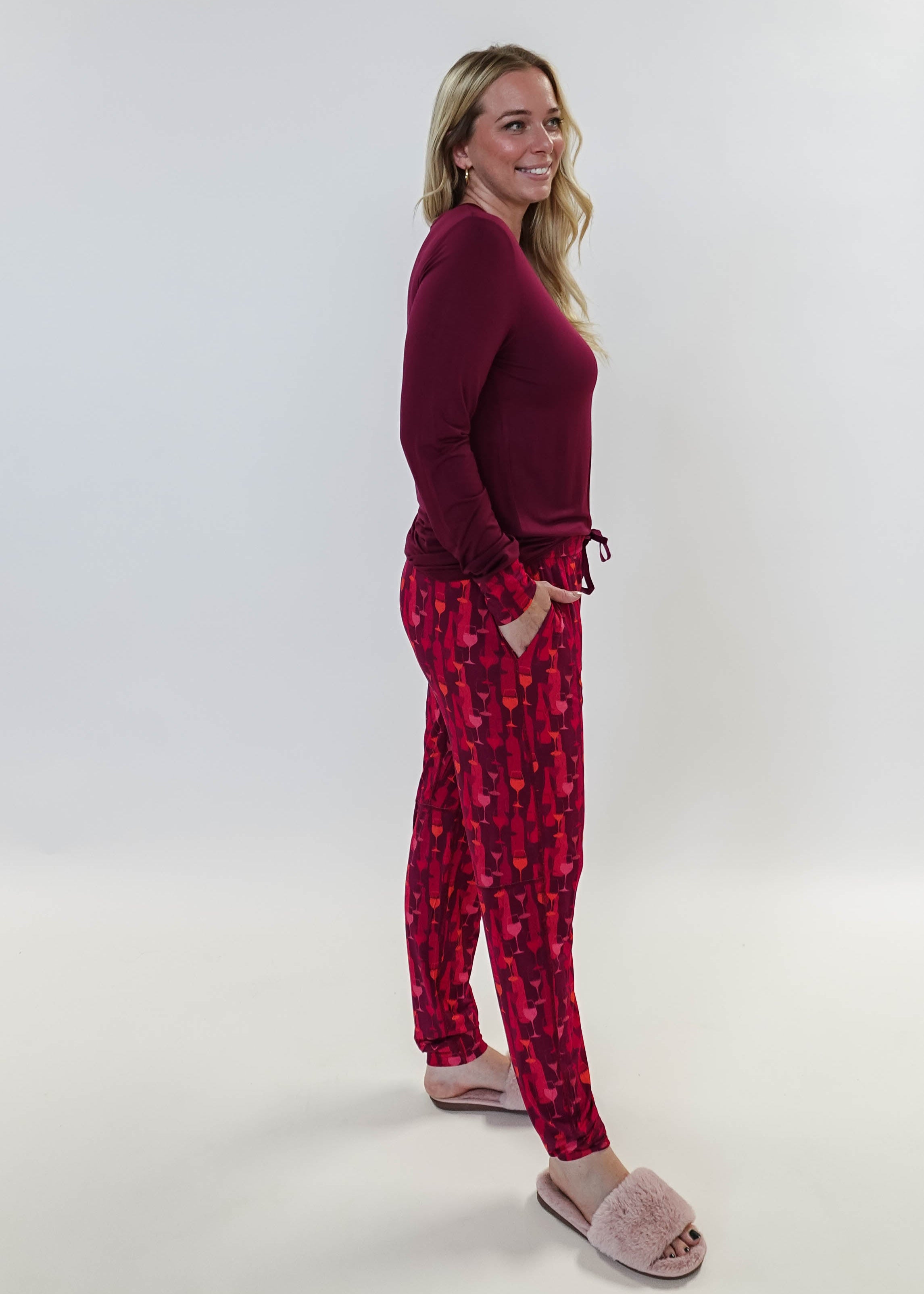 Vino Dreams PJ Long Sleeve Jogger Bamboo Set | GEORGIA RYLAN
