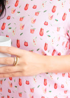 Georgia Rylan Cozy Cocktails bamboo cocktail print close-up — Cloud Nine Pajamas Edmonton
