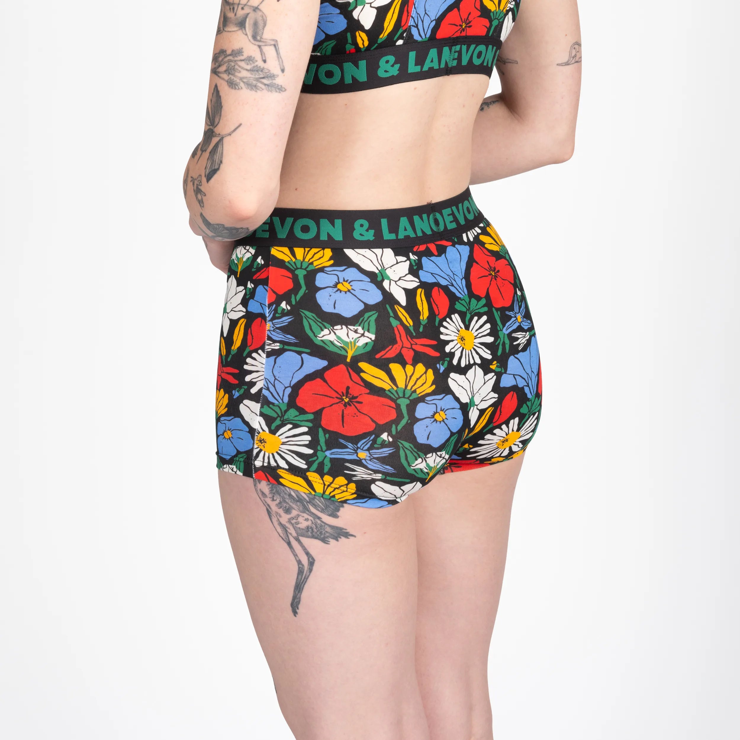Devon + Lang Bria Boyshort in Vivid Bloom print — Cloud Nine Pajamas Edmonton