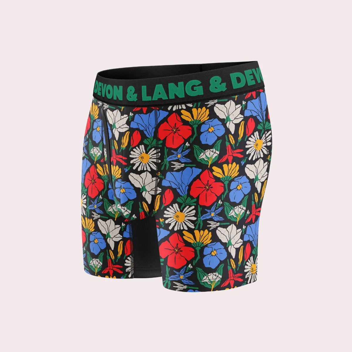 Devon + Lang Journey Men's Boxer Brief in Vivid Bloom print — Cloud Nine Pajamas Edmonton