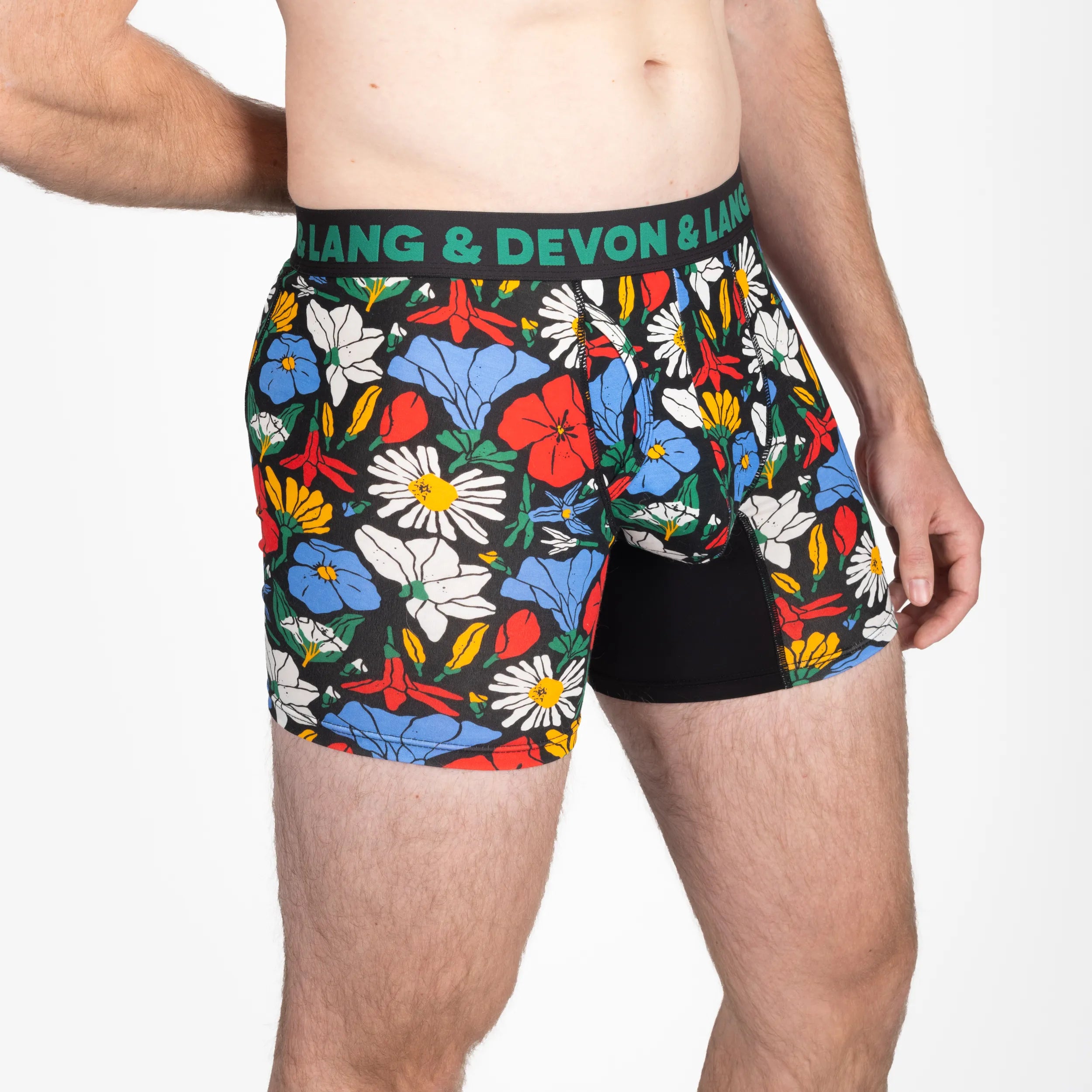 Devon + Lang Journey Men's Boxer Brief in Vivid Bloom print — Cloud Nine Pajamas Edmonton