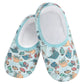 Snoozies Skinnies Lightweight Slipper Socks in Watering Cans Print - Non-skid Soles
