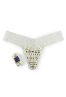 Gift Wrap Print White Gold Low Rise Hanky Panky Lace Trim