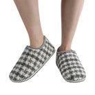 Womens Houndstooth Cabin Bootie Snoozies Grey