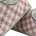 Womens Houndstooth Cabin Bootie Snoozies Pink