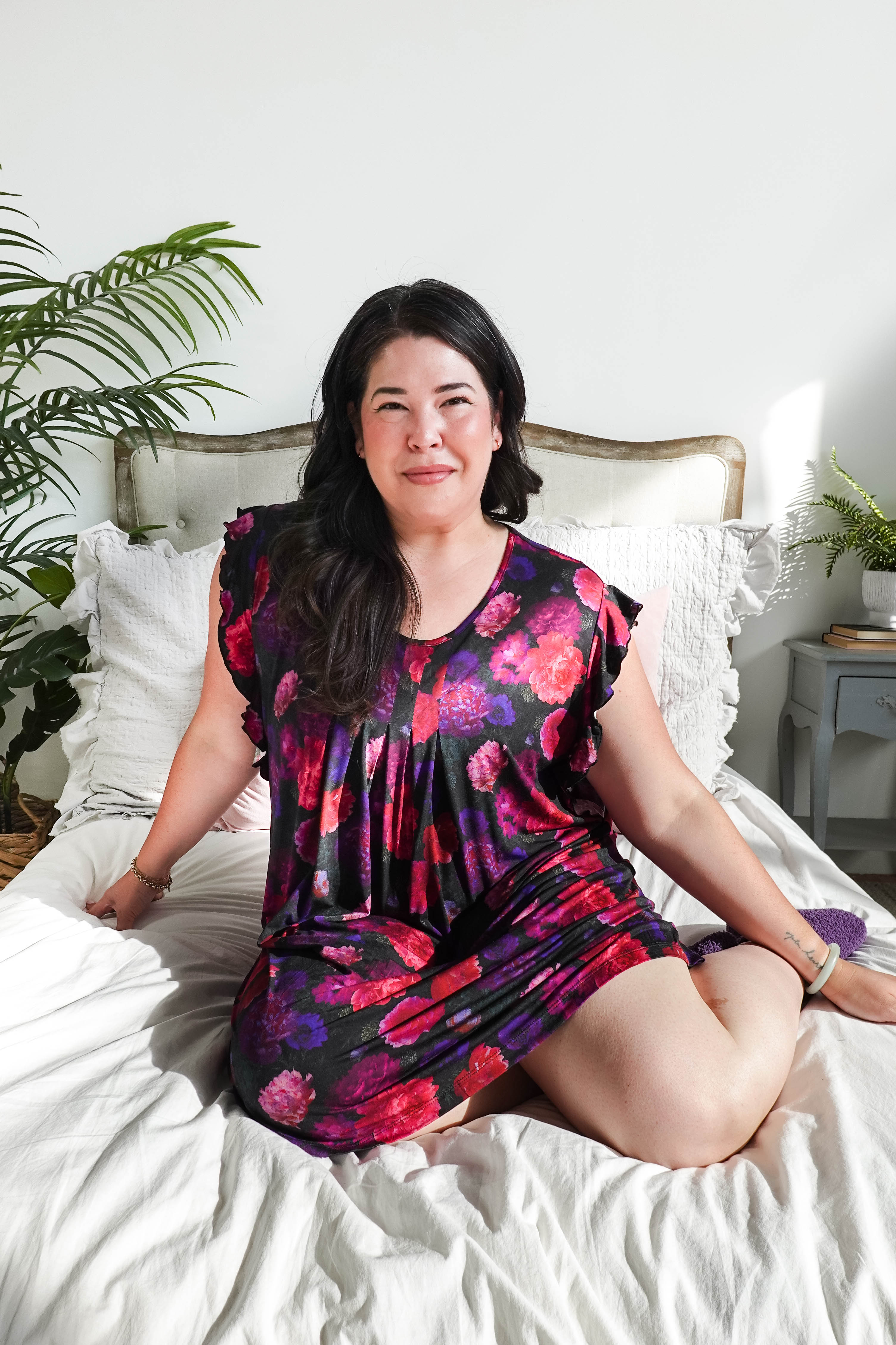 women's Winter Blossom Flutter Bamboo Nightgown breathable GEORGIA RYLAN