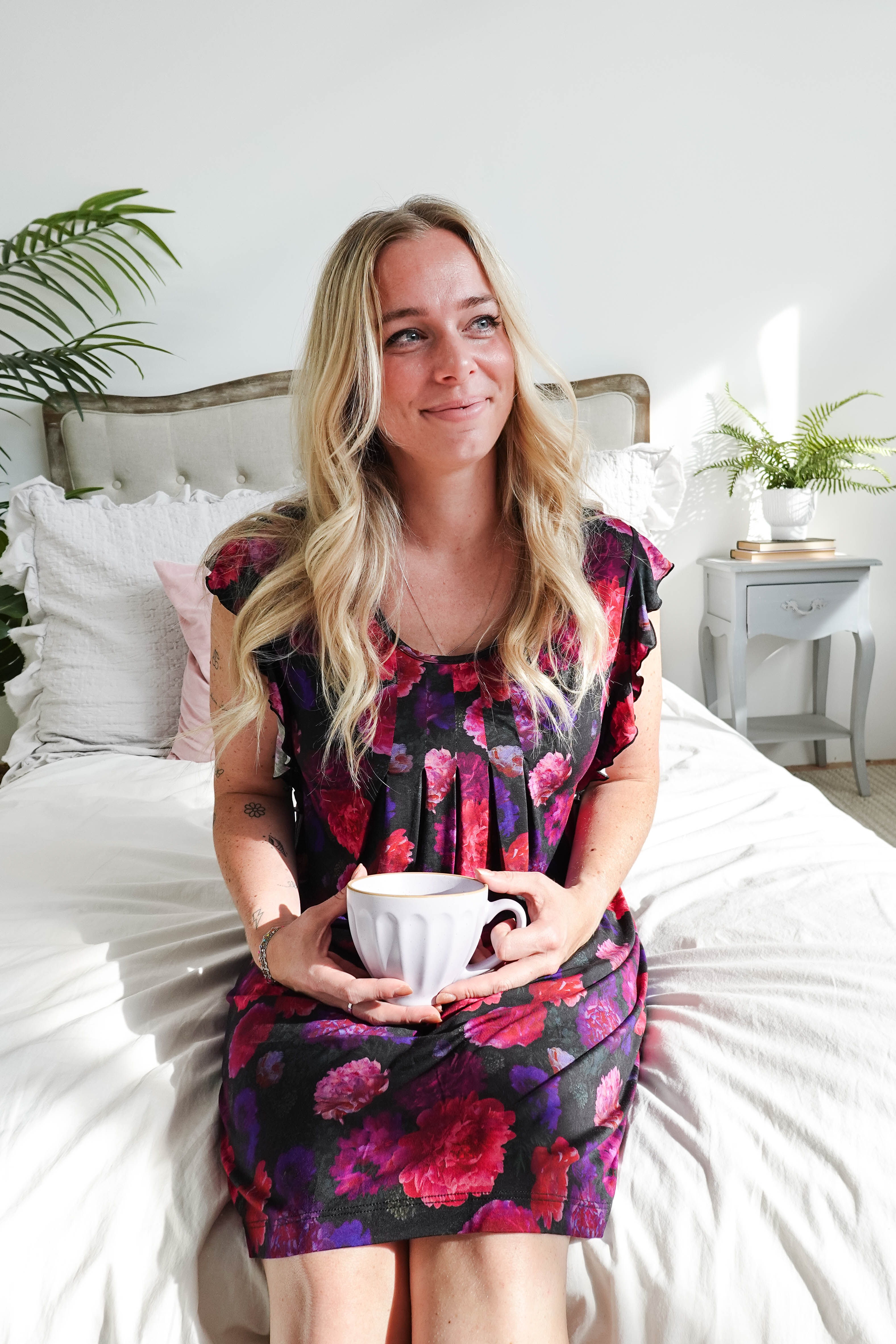 women's Winter Blossom Flutter Bamboo Nightgown GEORGIA RYLAN