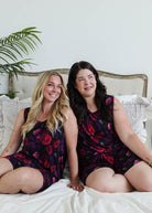 Winter Blossom Print Tank & Short PJ Set Bamboo women's purple floral bamboo tank and short pj set GEORGIA RYLAN