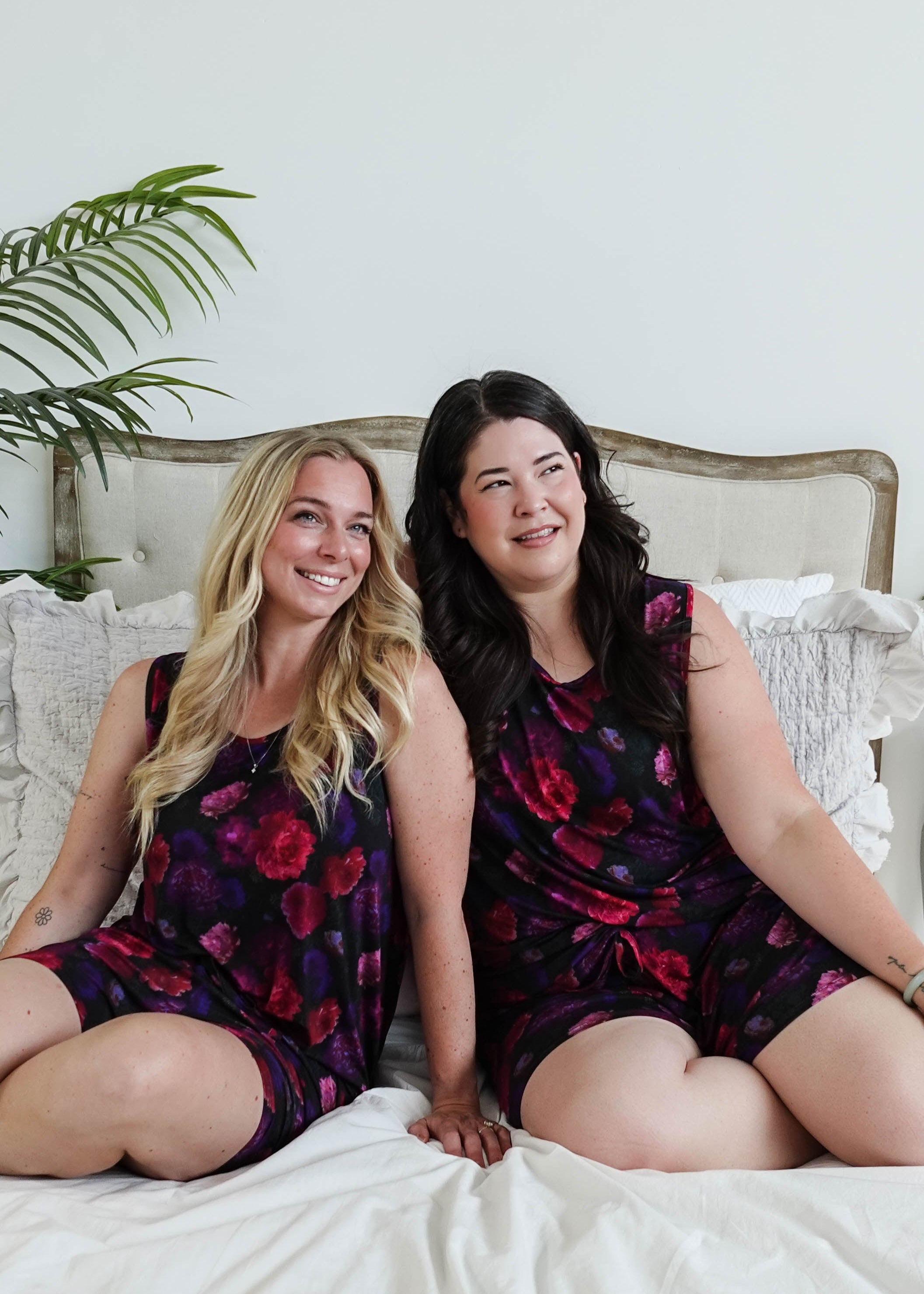 Winter Blossom Print Tank & Short PJ Set Bamboo women's purple floral bamboo tank and short pj set GEORGIA RYLAN