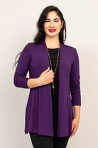 women's office layering cardigan open in lightweight bamboo - Blue Sky Clothing Co.