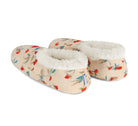 Snoozies Plush COZY Slipper Socks floral corduroy cream