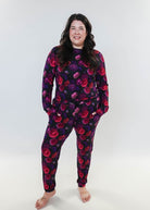 Winter Blossom Long Sleeve Jogger Bamboo PJ Set  Women's Bamboo Loungewear Jogger Set Printed Floral GEORGIA RYLAN