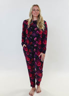 Winter Blossom Long Sleeve Jogger Bamboo PJ Set  Women's Bamboo Loungewear Jogger Set Printed Floral GEORGIA RYLAN