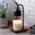 Candle Warmers Etc. Arched Lamp Black and Wood styled in kitchen — Cloud Nine Pajamas