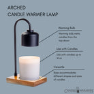 Candle Warmers Etc. Arched Lamp Black and Wood detail graphic — Cloud Nine Pajamas Edmonton