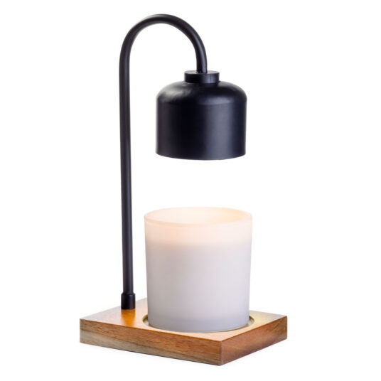 Candle Warmers Etc. Arched Lamp Black and Wood candle warmer product shot — Cloud Nine Pajamas Edmonton