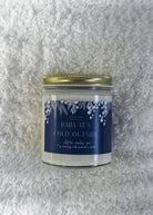 baby its cold outside candle with notes of the woods - fir and pine - plus sweet peaches