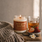 Prairie Creek Candle Back Porch Bourbon 8oz soy candle amber jar — Cloud Nine Pajamas Edmonton