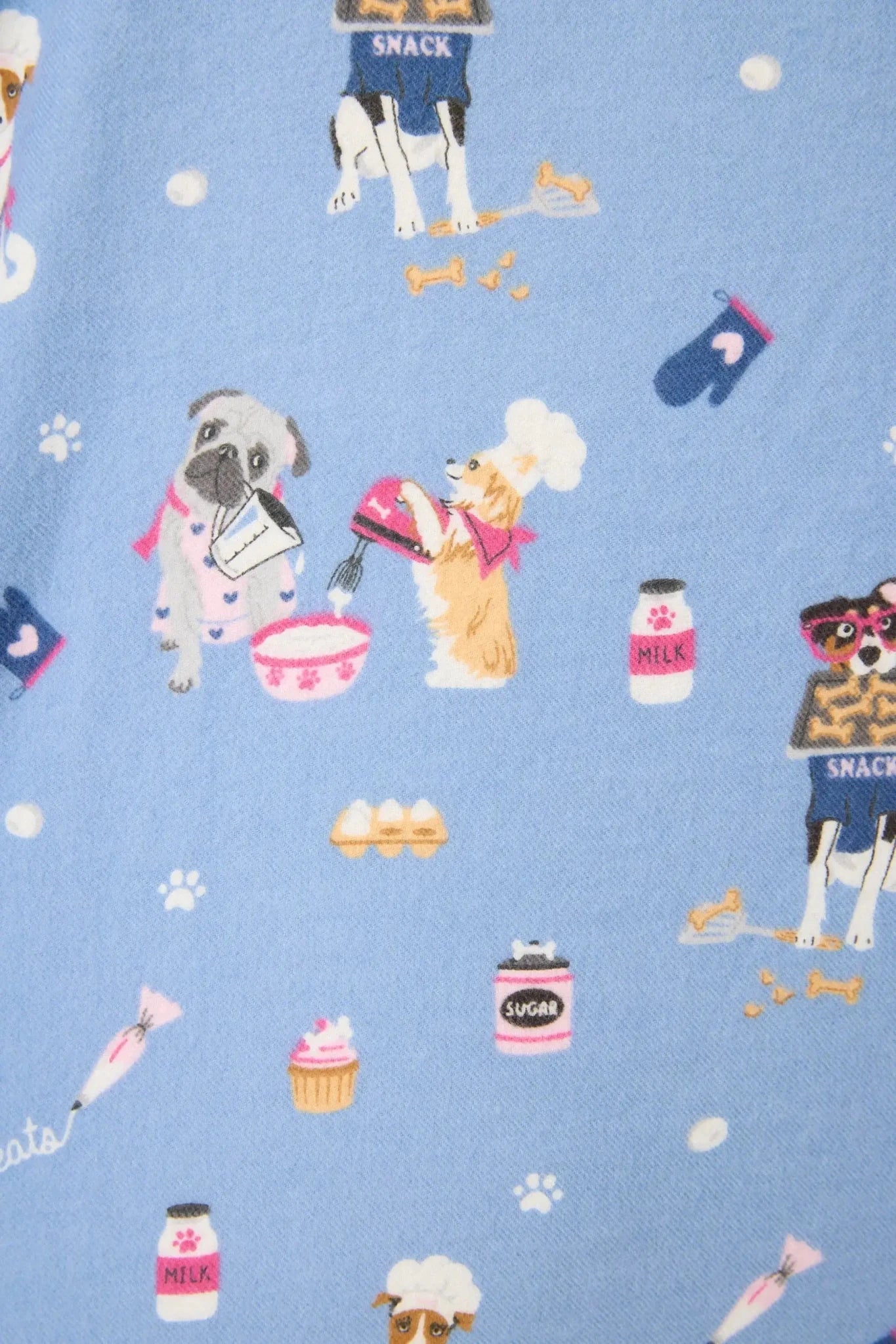 Baked Woof Love Dog Print 3 - Piece Flannel PJ Set | PJ SALVAGE - PJ Salvage - Cloud Nine Pajamas