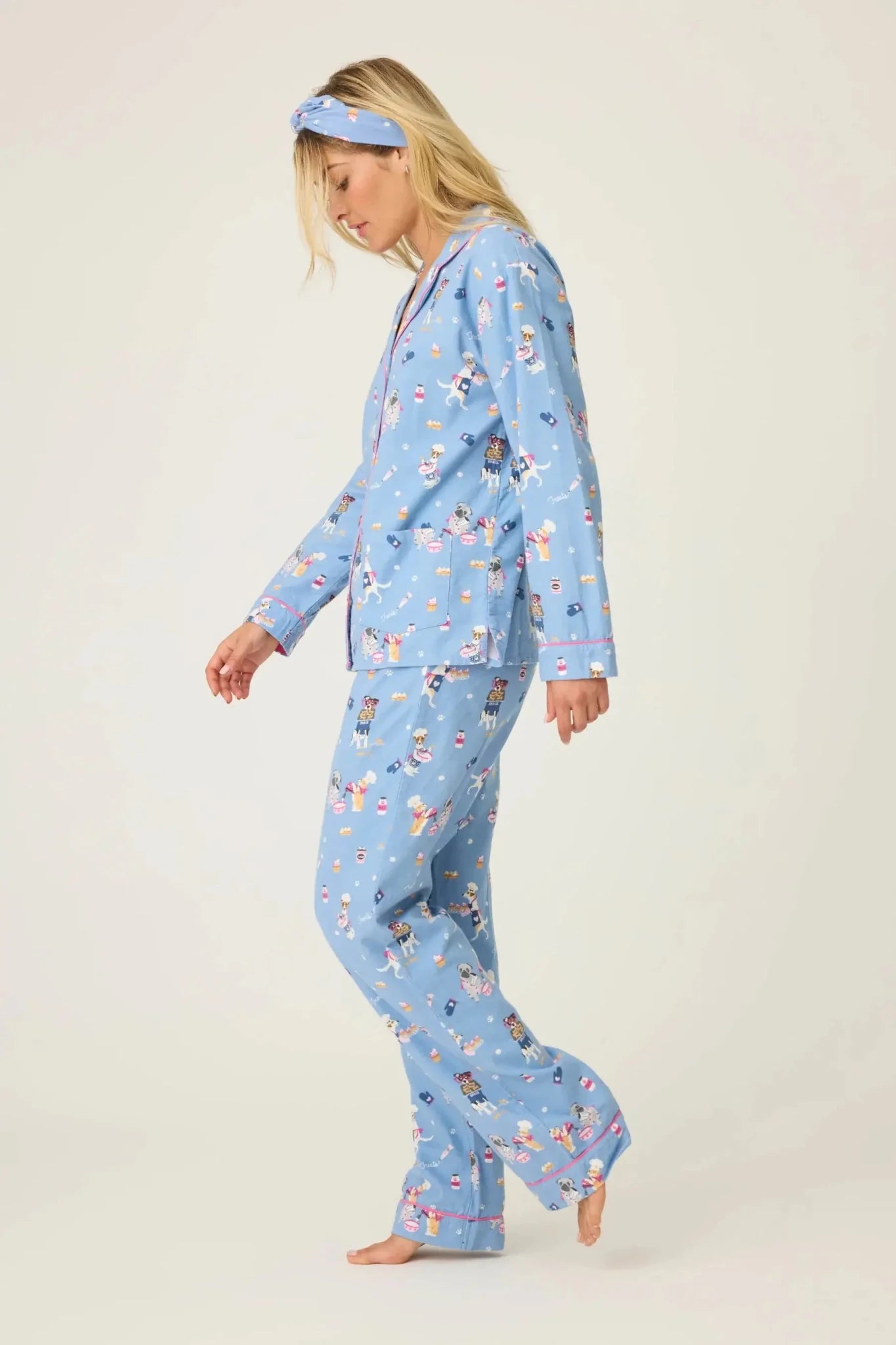 Baked Woof Love Dog Print 3 - Piece Flannel PJ Set | PJ SALVAGE - PJ Salvage - Cloud Nine Pajamas