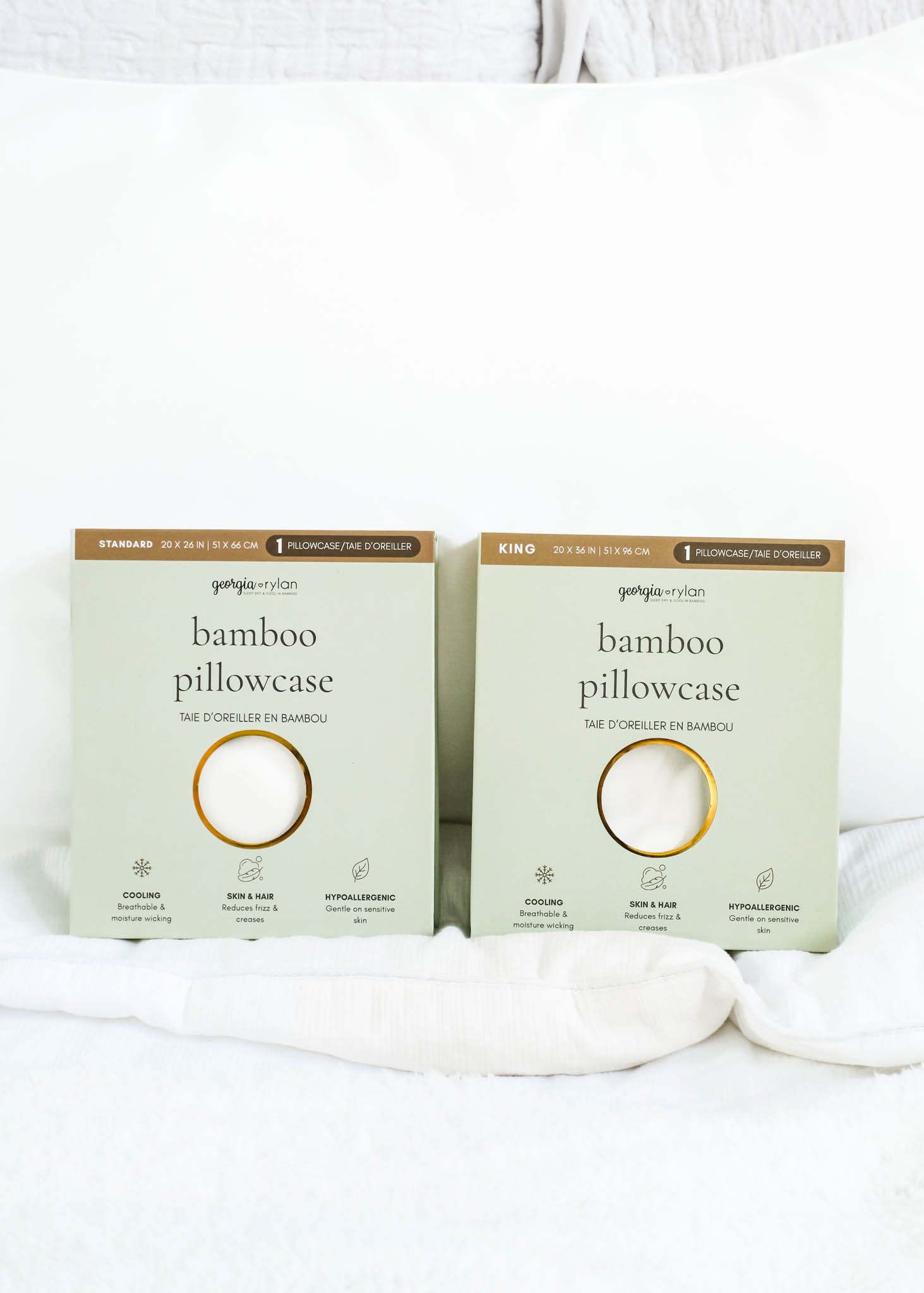 Georgia Rylan Bamboo Pillowcase King and Standard sizes available — Cloud Nine Pajamas