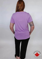 Essential Basic Bamboo Short Sleeve Tee in lilac - back view