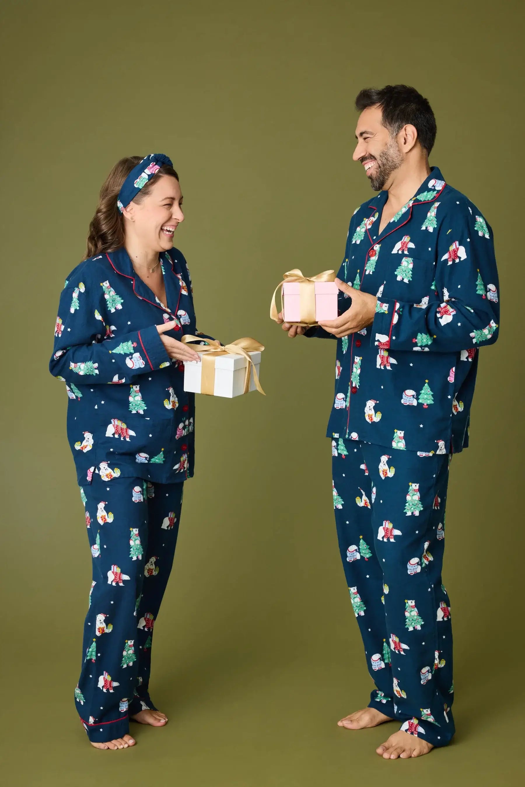 Bearly Awake Men's and Ladies Flannel PJ Set | Holiday Bear Print | PJ Salvage
