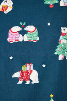 close up of Bearly Awake Flannel PJ Set | Holiday Bear Print | PJ Salvage