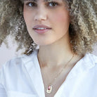 Birthstone Charm Necklace in 14k Plated Gold featuring October opal and healing intention, handcrafted by Foxy Originals.