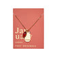 Birthstone Charm Necklace in 14k Plated Gold featuring garnet for January with 'Protection' intention word.