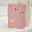 Foxy Originals Birthstone Earrings Gold huggie hoop and stud set — Cloud Nine Pajamas