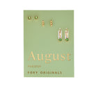 Foxy Originals Birthstone Earrings Gold huggie hoop and stud set — Cloud Nine Pajamas