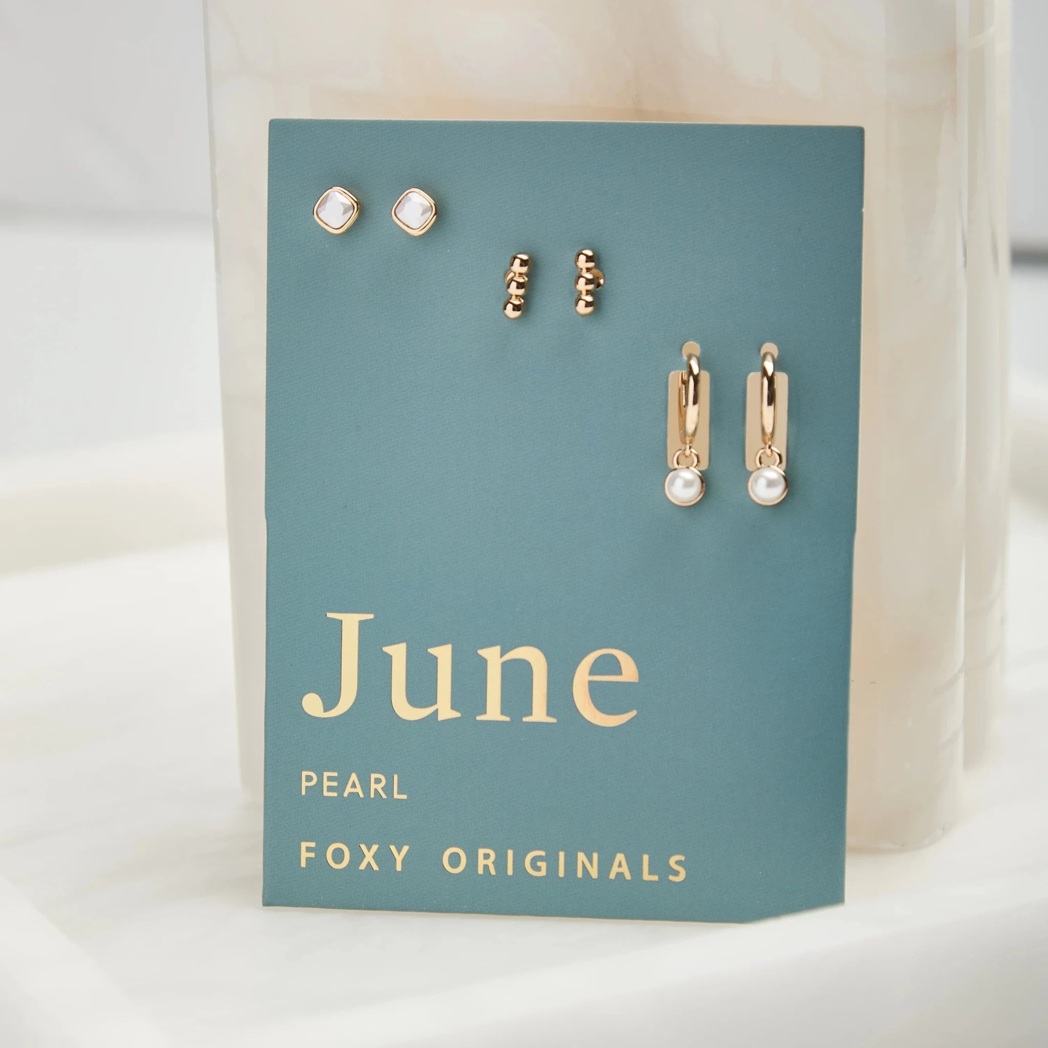 Foxy Originals Birthstone Earrings Gold huggie hoop and stud set — Cloud Nine Pajamas