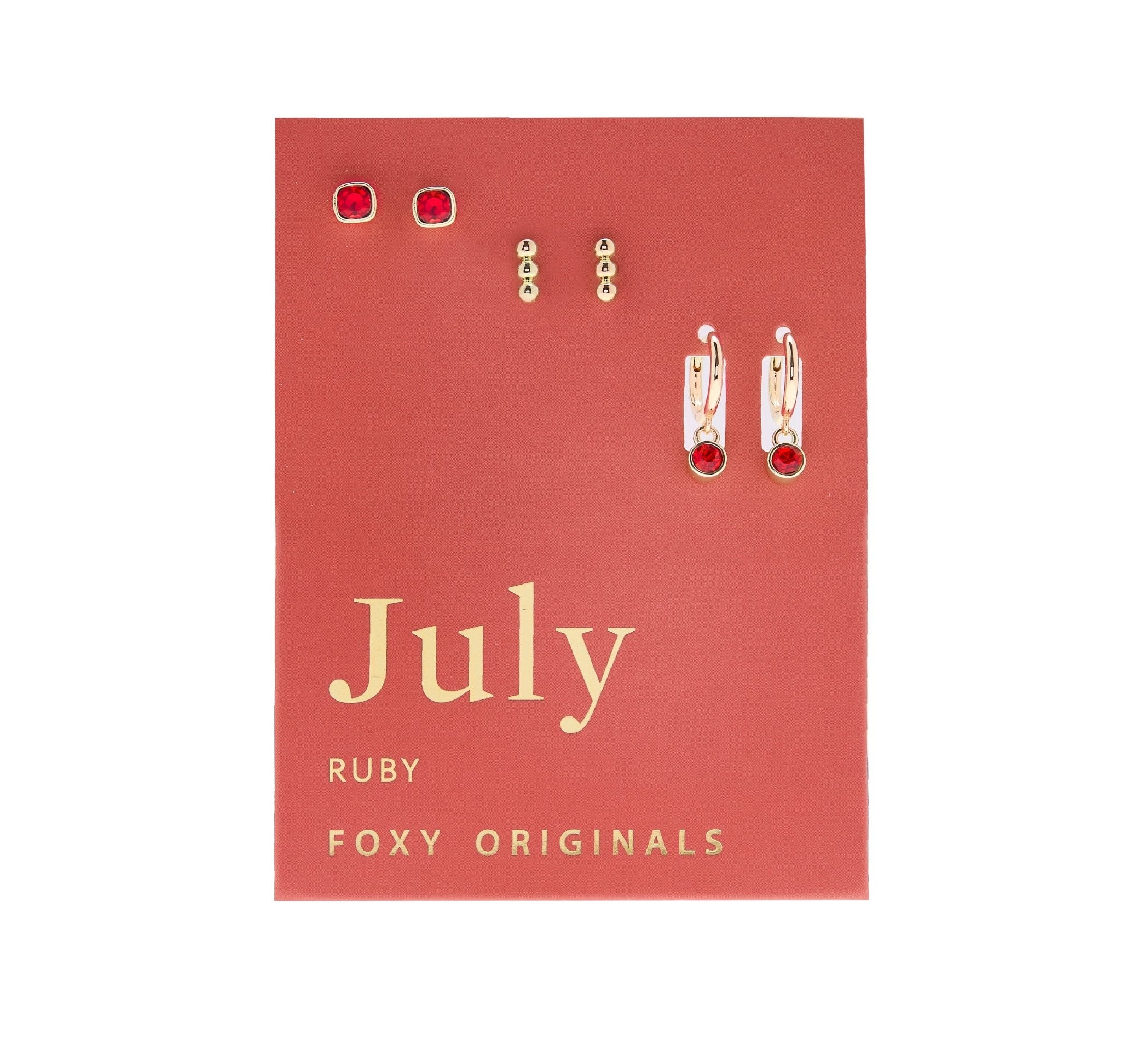 Foxy Originals Birthstone Earrings Gold huggie hoop and stud set — Cloud Nine Pajamas