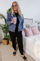 women's black lounge set with long sleeve top and jogger MIRANDA NIC Bamboo Blend
