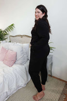  women's black lounge set with long sleeve top and jogger MIRANDA NIC Bamboo Blend