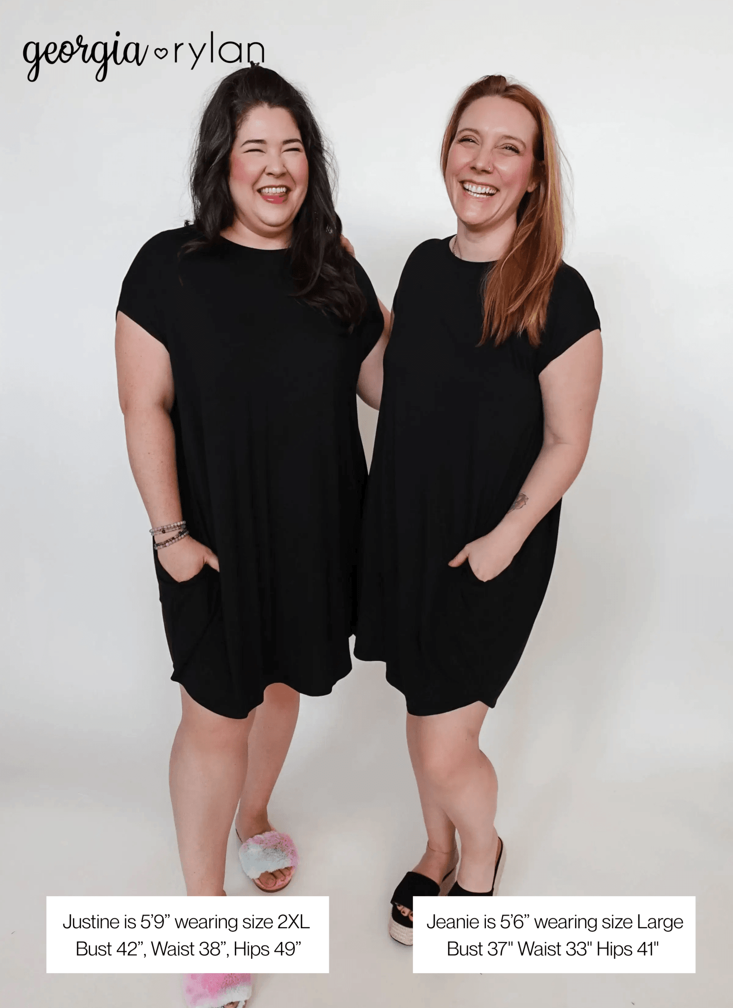 Black Beauty Dress Pleated with Pockets Bamboo | Georgia Rylan