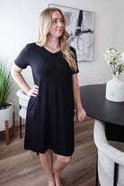 Black Beauty Nightshirt V Neck With Pockets Bamboo