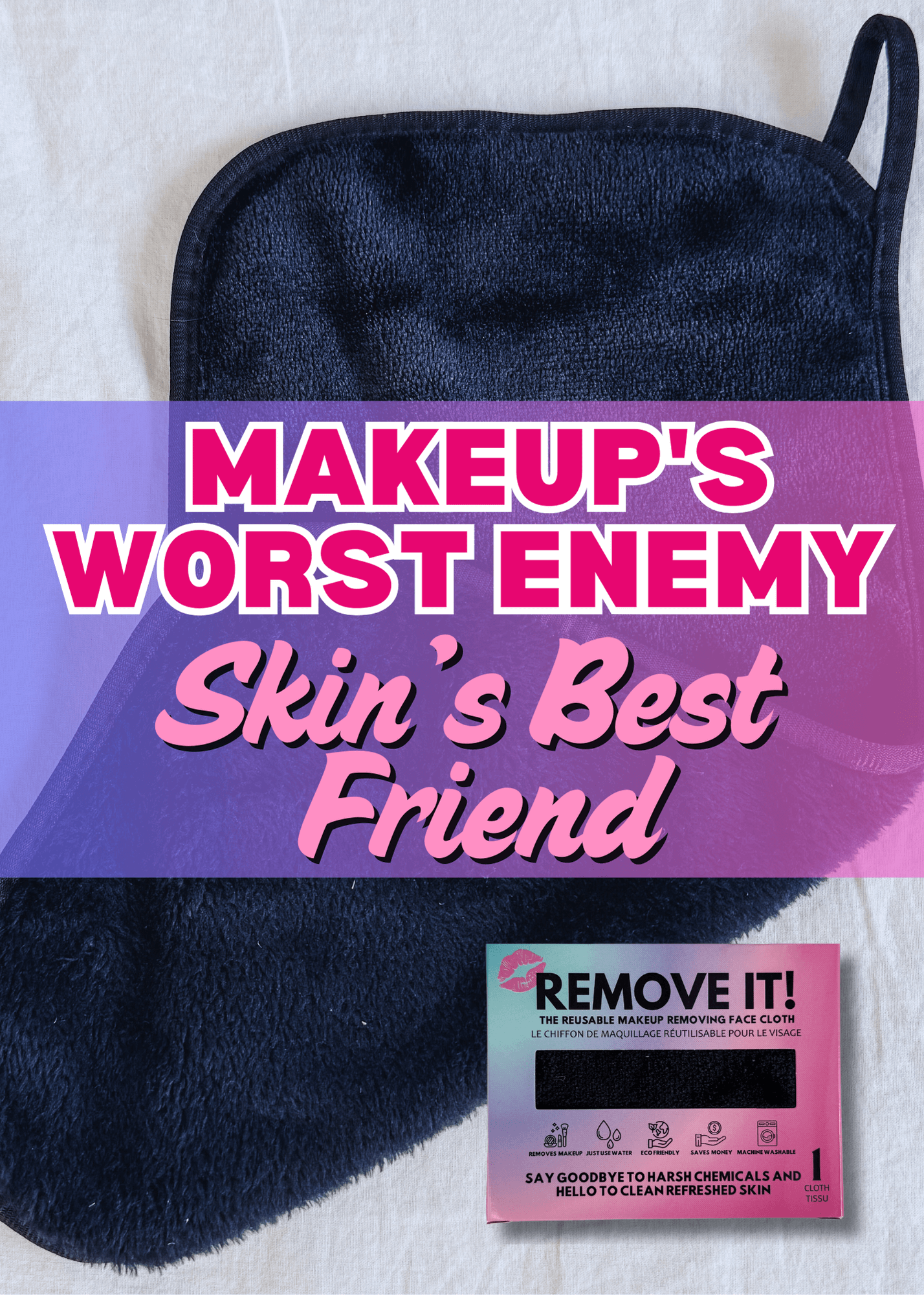 remove it makeup remove cloth for removing all makeup with just water - reusable, eco friendly skin care