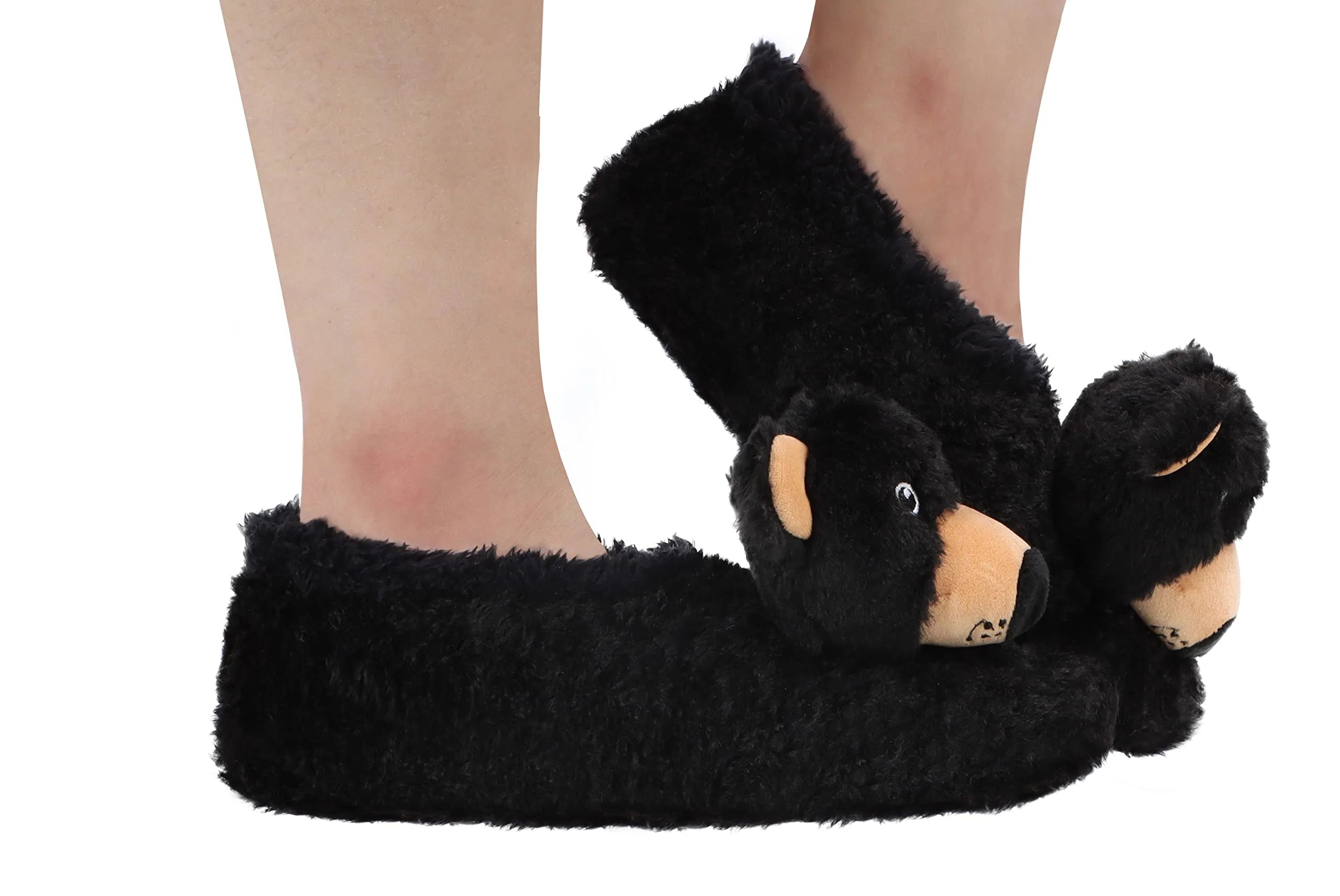 black bear mountain animal snoozie slippers