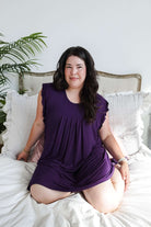 women's dark purple knee length nightgown bamboo Georgia Rylan