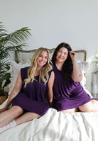 women's dark purple knee length nightgown bamboo Georgia Rylan