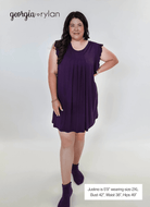 Blackberry Amethyst Flutter Bamboo Nightgown - Georgia Rylan - Cloud Nine Pajamas