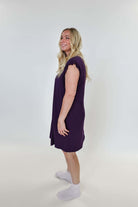 women's dark purple knee length nightgown bamboo Georgia Rylan