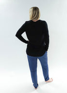 women's long sleeve black crew neck top bamboo georgia rylan 