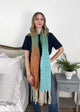 green ombre acrylic soft oversized blanket scarf with tassles