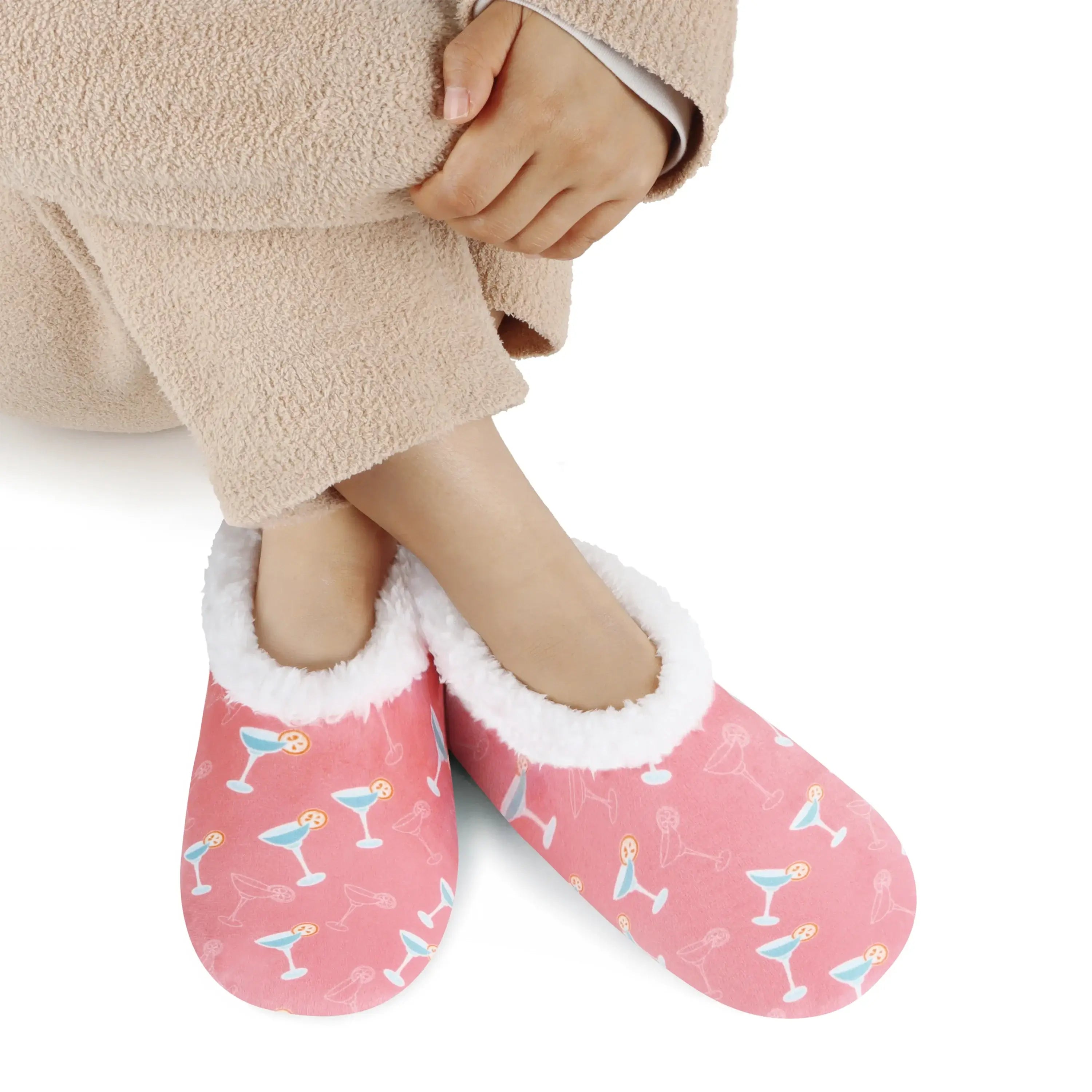 Snoozies Plush COZY Slipper Socks margaritas