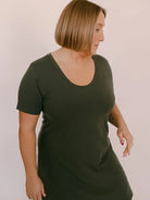 Meadow Dress Short | Blondie Apparel pine green